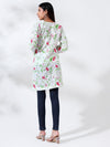 Rozana: Pure Mul Chikankari dress with captivating floral print red flowers