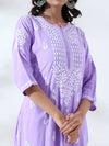 Malhar: Reflecting grandeur, chikankari straight Modal kurti-Lavendar