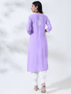 Malhar: Reflecting grandeur, chikankari straight Modal kurti-Lavendar