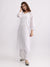 Meher! White Kota doria straight Chikankari kurta with slip