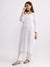 Meher! White Kota doria straight Chikankari kurta with slip