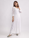 Maham- Luxurious Anarkali crafted with silk thread Chikankari kurti