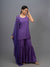 Zehnab! Muslin Chikankari Sharara paired with a sleek spaghetti strap purple kurta