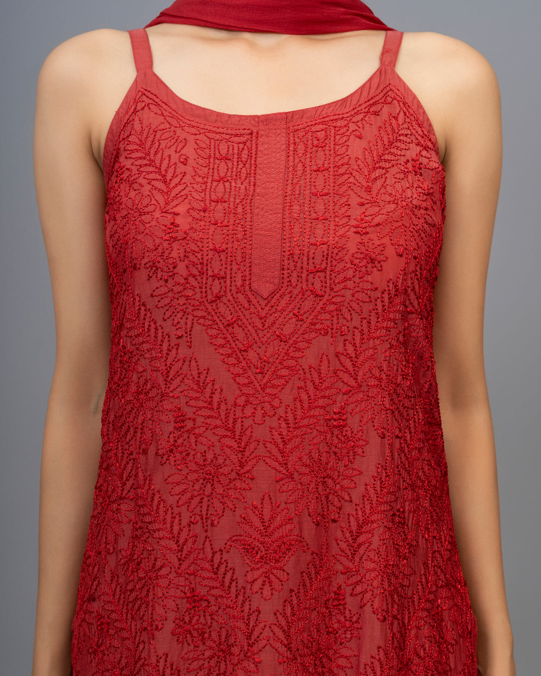 Zehnab! latest trend with this Muslin Chikankari Sharara paired with a sleek spaghetti strap kurta