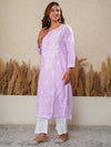 Jugni Mul Cotton Printed Straight Kurti-Purple