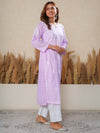 Jugni Mul Cotton Printed Straight Kurti-Purple