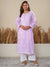 Jugni Mul Cotton Printed Straight Kurti-Purple