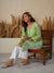 Jugni Mul Cotton Printed Straight Kurti-Light Green