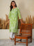 Jugni Mul Cotton Printed Straight Kurti-Light Green