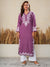 Nilofar: Violet Hand embroidered Rayon Chikankari Kurti