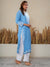 Nilofar: Blue Hand embroidered Rayon Chikankari Kurti