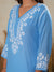 Nilofar: Blue Hand embroidered Rayon Chikankari Kurti