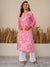 Jugni Mul Cotton Printed Straight Kurti-Pink