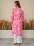 Jugni Mul Cotton Printed Straight Kurti-Pink