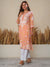 Jugni Mul cotton Chikankari Straight Kurti-Pink