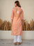 Jugni Mul cotton Chikankari Straight Kurti-Pink