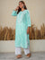 Jugni Mul Cotton Printed Straight Kurti-Cool Green