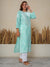 Jugni Mul Cotton Printed Straight Kurti-Cool Green