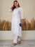You highness muslin white kurti with Chikankari pants