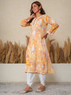 Jugni Sunset Mul cotton Chikankari kurti with Dhoti Pant