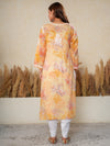 Jugni Sunset Mul cotton Chikankari kurti with Dhoti Pant
