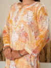 Jugni Sunset Mul cotton Chikankari kurti with Dhoti Pant