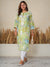 Jugni green mul cotton printed Chikankari Kurti