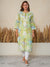 Jugni green mul cotton printed Chikankari Kurti