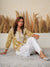 Jugni Mustard mul cotton Floral printed Short Chikankari Kurti