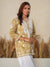 Jugni Mustard mul cotton Floral printed Short Chikankari Kurti