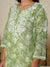 Jugni Green mul cotton Floral Printed Short Chikankari Kurti