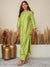 Aafreen:  Chanderi silk suit  traditional Bakhiya chikankari embroidery-Green