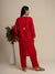 KHIZAN- Cotton Kashmiri AARI Red Kurta with Pant
