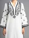 Noor: Pure cotton white Monochrome chikankari kurti