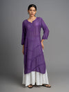 Your Highness: Luxurious Chikankari Premium Muslin straight kurti-Violet