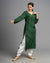 Your Highness: Luxurious Chikankari Premium Muslin straight kurti-Dark Green