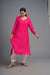 Your Highness: Luxurious Chikankari Premium Muslin straight kurti-Fuscia pink