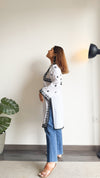 Noor: Pure cotton white Monochrome chikankari kurti