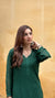ADA “Silk-Thread Embellished Viscose Chikankari Kurti Green