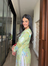 Jugni green mul cotton printed Chikankari Kurti