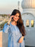 SEHER! Blue Chanderi Silk Straight Kurti Ombre shaded  Chikankari