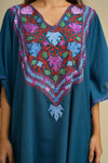 KHIZAN- Cotton Kashmiri kaftan with pant crafted with Vibrant Aari Embroidery